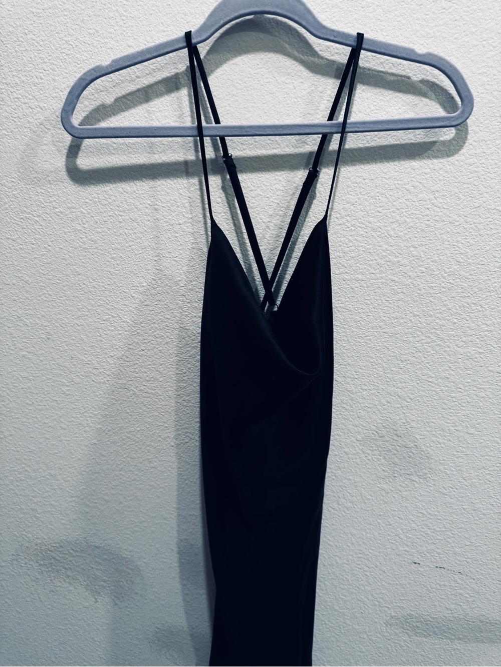 Black Satin Backless Halter Dress - Picture 5 of 6